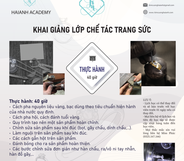 KHÓA HỌC CHẾ TÁC TRANG SỨC	