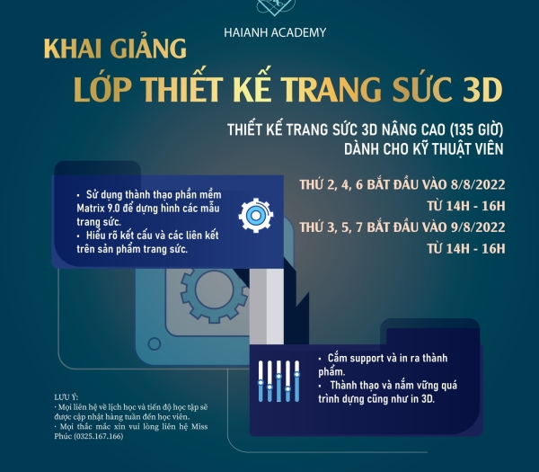 KHAI GIẢNG LỚP THIẾT KẾ TRANG SỨC 3D