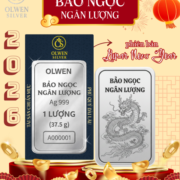 Bạc Bảo Ngọc Ngân Lượng - 1 Lượng (Rồng)